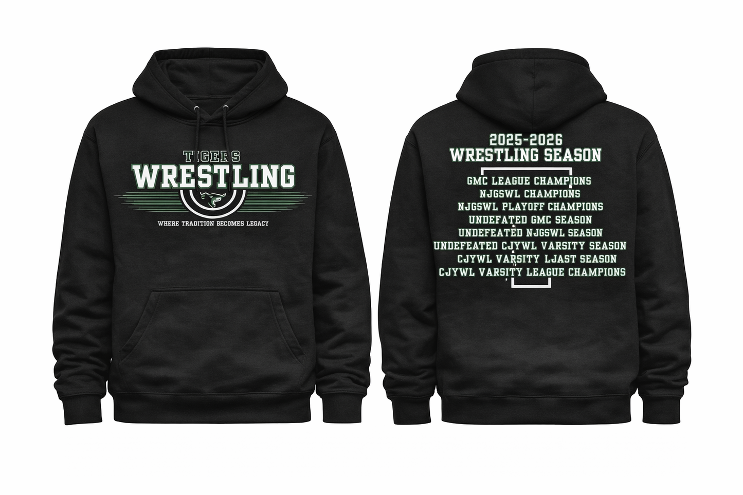 South Plainfield Tigers Wrestling – 2025–2026 YOUTH Championship Hoodie